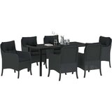  Vrtni set za objed 7 kom. Crna poliratan | shoptok.hr
