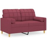  Dvosjed s ukrasnim jastucima boja vina 120 cm od tkanine | shoptok.hr
