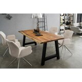 P & B JEDILNA MIZA, masivno akacija naravne barve, črna | Shoptok.si
