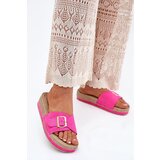 Boto Ladies Platform Slippers With Golden Buckle Fuchsia Selira | shoptok.hr
