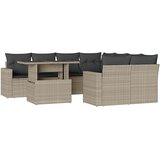  9-dijelni set vrtnih sofa od poliratana s jastucima svjetlosivi | shoptok.hr