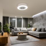 Brilagi - LED prigušiva svetiljka sa ventilatorom AURA LED/38W/230V srebrna +daljinski upravljač | Eponuda.com
