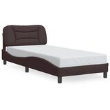 Maison Chic Posteljni okvir - Enojna postelja - Postelja za odrasle z LED brez vzmetnice temno rjav 90x200 cm blago, (21696099) | Shoptok.si