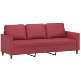  Trosjed s tabureom crvena boja vina 180 cm od umjetne kože | shoptok.hr