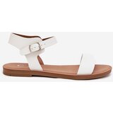 Boto Women's sandals on flat heel eco leather white Kivara | ePonuda.com