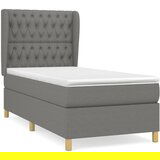 Maison Chic Box spring postelja - Vzmetna postelja z vzmetnico temno siva 100x200 cm blago SL1253, (21909156) | Shoptok.si