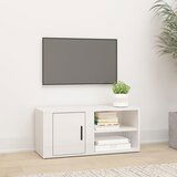 The Living Store TV omarica visok sijaj bela 80x31,5x36 cm inženirski les - TV Omarica, (21376729) Cene