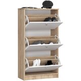 AKORD Omarica Za Čevlje, 3 Preklopna Vrata, Hrast Sonoma/Bela, (5000332863) | Shoptok.si