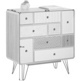 CARRYHOME komoda, siva, črna, bela, barve hrasta | Shoptok.si