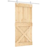  Klizna vrata 95 x 210 cm Čvrsta borovina (neobrađena) | shoptok.hr