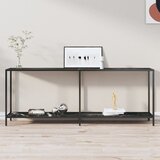  Konzolni stol crni 200 x 35 x 75,5 cm od kaljenog stakla | Shoptok.si