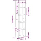 vidaXL Regal za knjige boja hrasta 40x24x176 cm konstruirano drvo Cijene