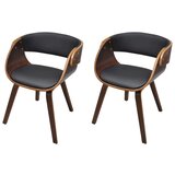 Maison Chic Jedilni stoli - Vzorci stoli 2 kosa rjavi ukrivljen les in umetno usnje A388, (22031866) Cene