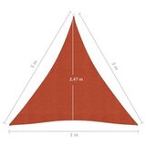  Senčno jadro 160 g/m² terakota 3x3x3 m HDPE, (20965831) | Shoptok.si