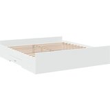  The Living Store Posteljni okvir s predali bel 200x200 cm inženirski les - Posteljni Okvir, (21527613) | Shoptok.si