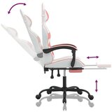  Igraća stolica s osloncem za noge bijelo-ružičasta umjetna koža | shoptok.hr