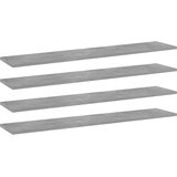 Police za knjige 4 kom siva boja betona 100x20x1,5 cm drvene | shoptok.hr