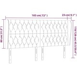 Vzglavje z ušesi temno rjavo 183x23x118/128 cm blago, (20936280) | Shoptok.si