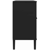  Komoda SENJA crna izgled ratana 112x40x80 cm masivna borovina | Eponuda.ba