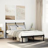 Maison Chic Kovinski Posteljni okvir - Dvoposteljna postelja - Zakonska postelja brez vzmetnice sonoma hrast 120x200 cm, (21694642) | Shoptok.si