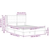  Okvir za krevet Svjetlosiva 140 x 190 cm Tkanina - Svjetlosiva 140 x 190 cm | shoptok.hr