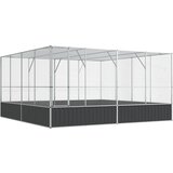 vidaXL Voliera srebrna 418x414x212 cm jeklo - - 104.3 - 418 x 414 x 212 cm - | Shoptok.si