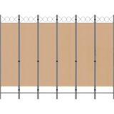  Razdjelnik prostora s 6 panela Bež 240 x 180 cm Tkanina | Eponuda.ba