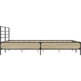  Posteljni okvir sonoma hrast 150x200 cm inž. les in kovina, (21165987) | Shoptok.si