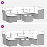  8-dijelni set vrtnih sofa od poliratana s jastucima bež | shoptok.hr