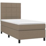  box spring s madracem LED smeđesivi 80 x 200 cm tkanina | shoptok.hr