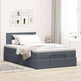 vidaXL Otomanski posteljni okvir z vzmetnico siv 120x200 cm žamet | Shoptok.si