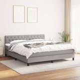 vidaXL Krevet box spring s madracem svjetlosiva 160x200 cm tkanina | shoptok.hr