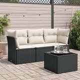 4-dijelni set vrtnih sofa od poliratana s jastucima crni | shoptok.hr
