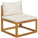  3057639 4-Seater Garden Sofa with Cushion Cream Solid Acacia Wood (2x311857) | shoptok.hr
