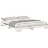 vidaXL Posteljni okvir Bela 180 x 220 cm Trdna borovina | Shoptok.si