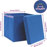 vidaXL škatle za shranjevanje s pokrovi x 10 modre 32x32x32 cm blago | Shoptok.si