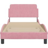 vidaXL Okvir za krevet s uzglavljem ružičasti 90x190 cm baršunasti | shoptok.hr