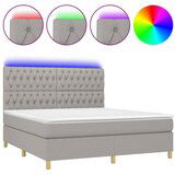Maison Chic Box spring postelja - Vzmetna postelja z vzmetnico LED sv. siva 160x200 cm blago SL21893, (21902738) | Shoptok.si