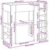  Okvir kreveta na kat s stolom Umjetnički hrast 100 x 200 cm | shoptok.hr