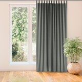  Curtain MILANA color gray style classic 10cm tab tops chenille 220x270 HOMEDE | shoptok.hr