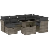 Maison Chic Seti vrtnega pohištva - Vrtna garnitura - Vrtni pohištvo set 8-delna z blazinami siv poli ratan, (21799089) | Shoptok.si