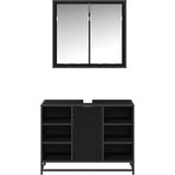 vidaXL Komplet pohištva za kopalnico 2 pcs Črni hrast 80 x 33 x 60 cm | Shoptok.si