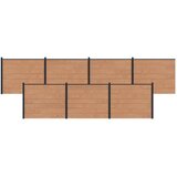 PANEL ograde 7 pcs WPC i aluminij Smeđa | Shoptok.si