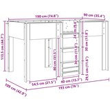  Krevet na kat za djecu s pohranom Umjetnički hrast 90 x 190 cm | shoptok.hr