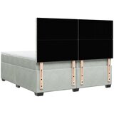 Krevet s oprugama i madracem svjetlosivi 200x200 cm baršunasti | shoptok.hr