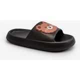 Kesi Children's lightweight slippers with teddy bear, Black Lindeheta