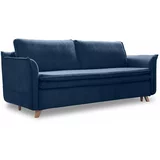 Miuform Tamno plava baršunasta sklopiva sofa 225 cm –