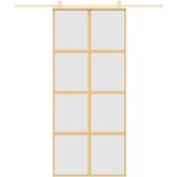  Klizna vrata zlatna 90 x 205 cm matirano staklo ESG i aluminij | shoptok.hr