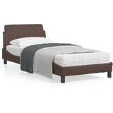 vidaXL Posteljni okvir z vzglavjem rjav 90x190 cm umetno usnje, (21072539) | Shoptok.si