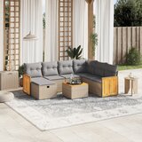 Maison Chic Seti vrtnega pohištva - Vrtna garnitura - Vrtni pohištvo set 8-delna z blazinami bež poli ratan, (21799004) | Shoptok.si